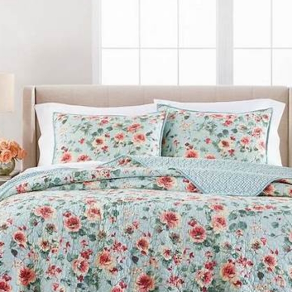 Martha Stewart Collection Garden Floral Cotton Standard Sham, Created 2pk - Picture 1 of 5